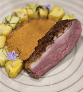 Premium Asian fusion appetizer with artistic plating