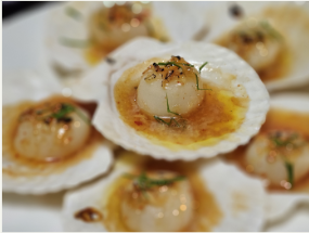 Gourmet Asian appetizer with seasonal ingredients