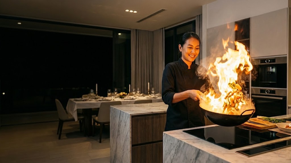Chef preparing signature dish